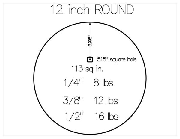 12 inch round ar500