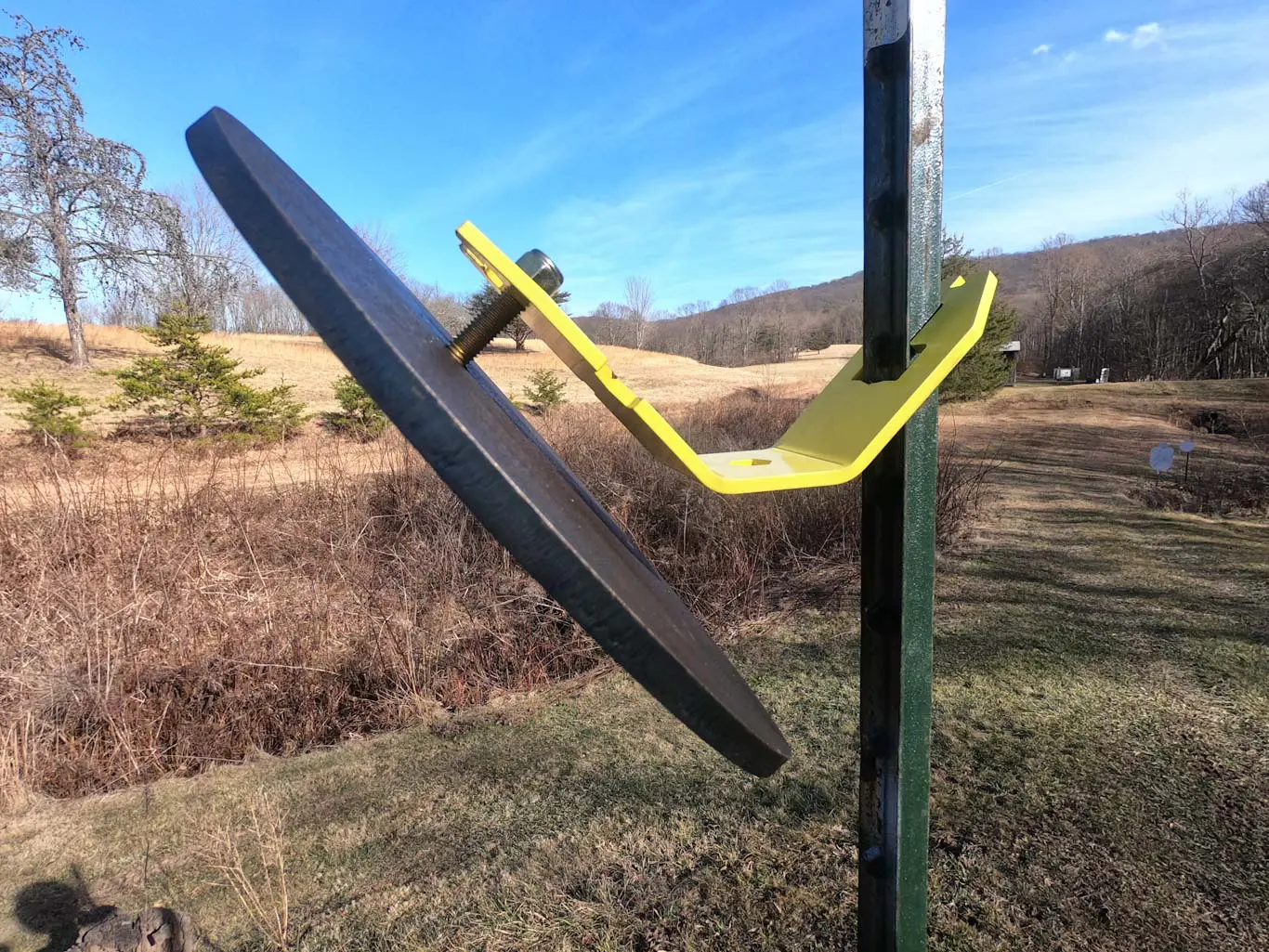 Standard hanger 2 inch bolt mount on 12 inch round AR500 steel target