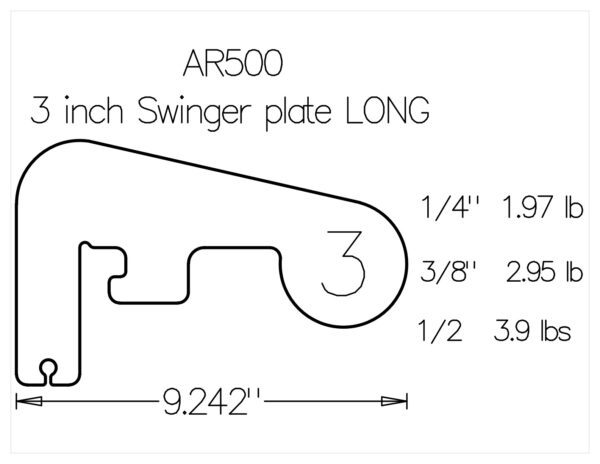 3 inch swinger plate long