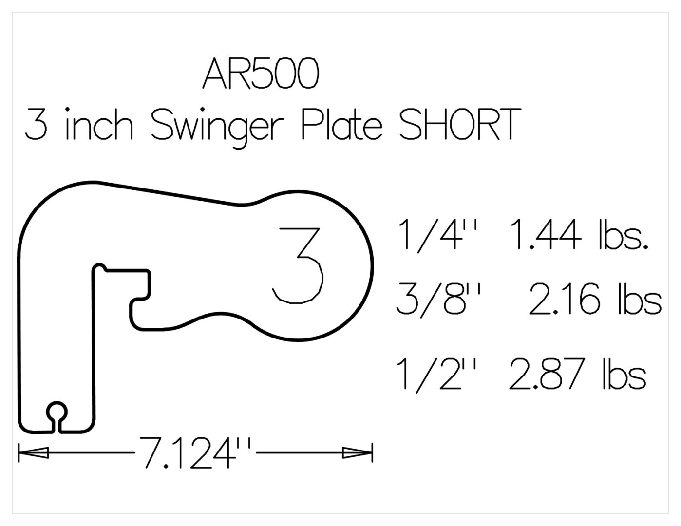 3 inch swinger plate short