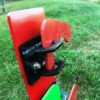 Close up Hang Fast Dueling tree hinge system.