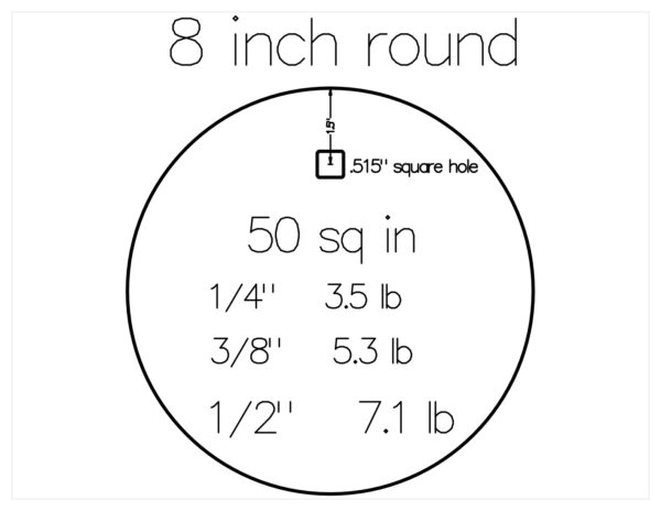 8 inch round ar500