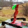 Hang Fast 2 Plate fully armored Swinging Target on our All-Terrain adjustable base.