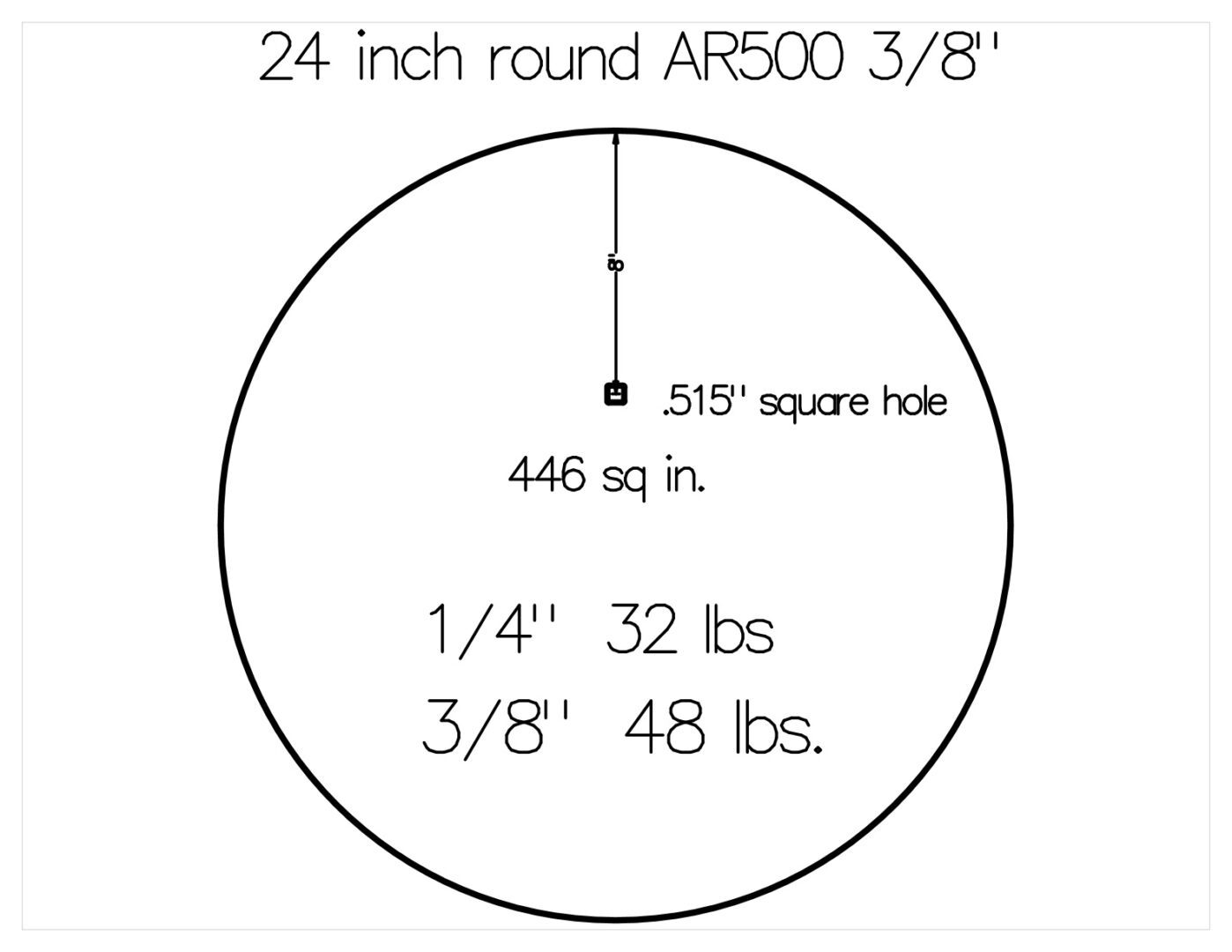 24 inch round ar500