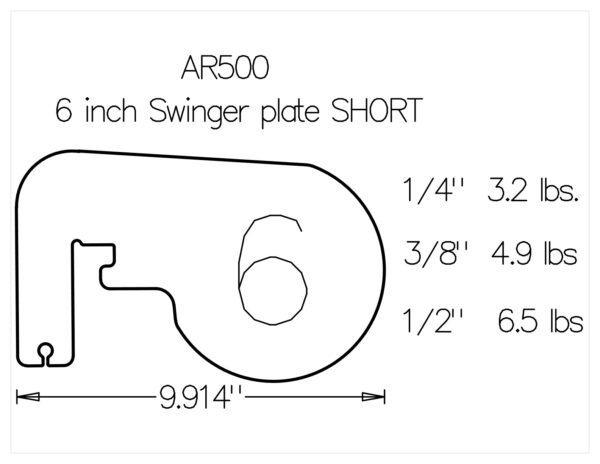 6 inch swinger plate short