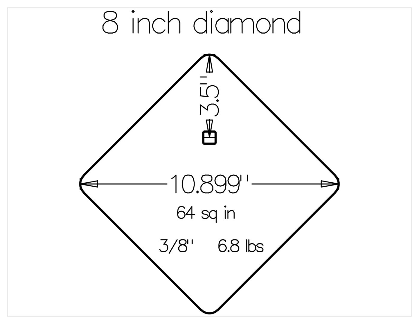 8 inch diamond AR500 statistics