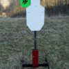 Hang Fast IPSC Hostage Swinging Target on an armored All Terrain T Post base