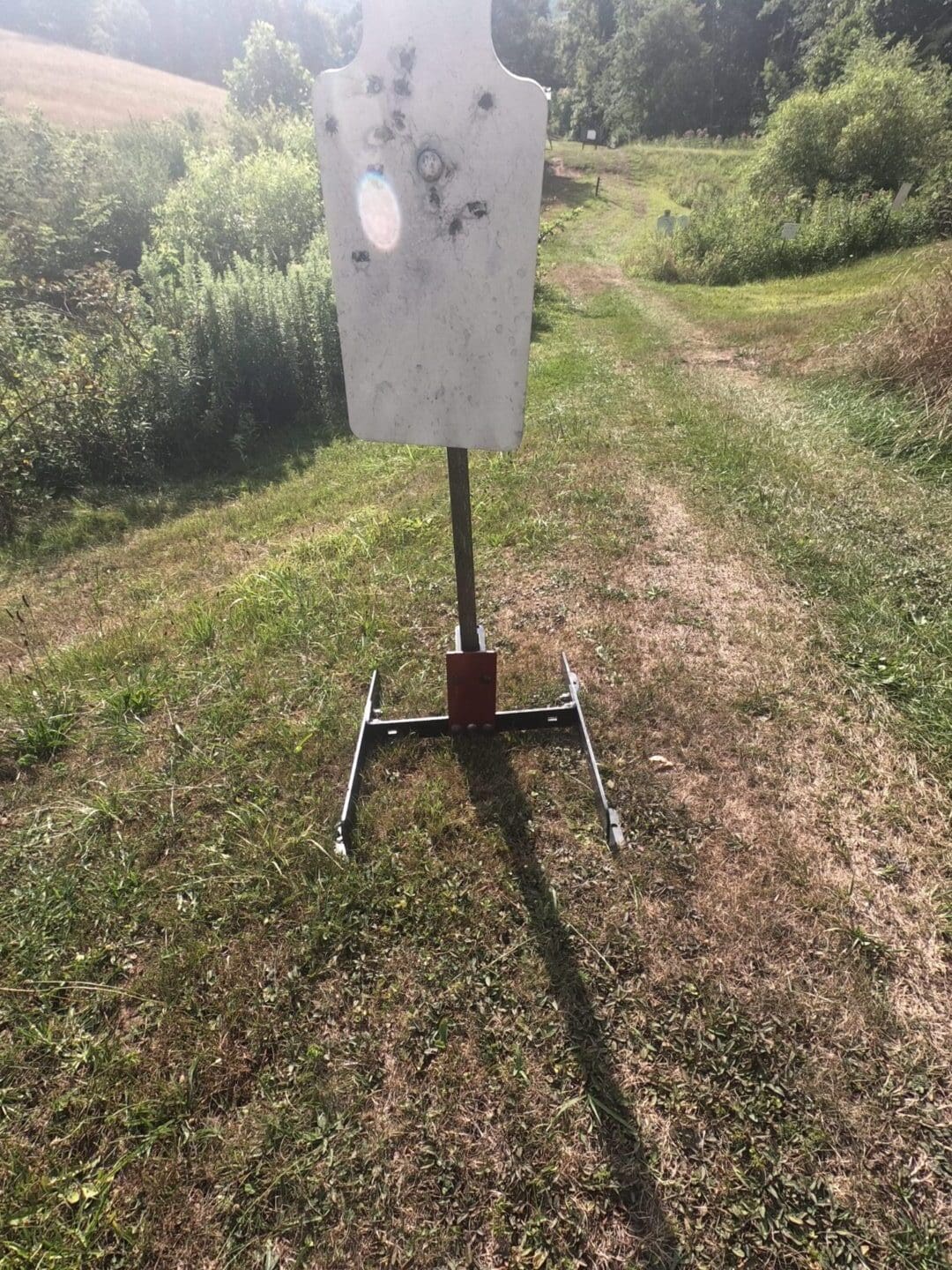 Hang Fast 2x4 target stand with all terrain armored AR500 steel leveling base mount